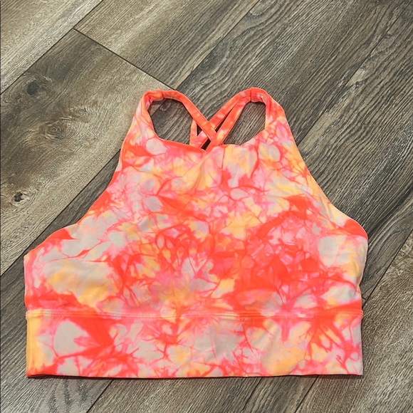 Lululemon Athletica Tie-Dye Sports Bra - High Neck Energy Bra Size 8 NWOT - Picture 1 of 4